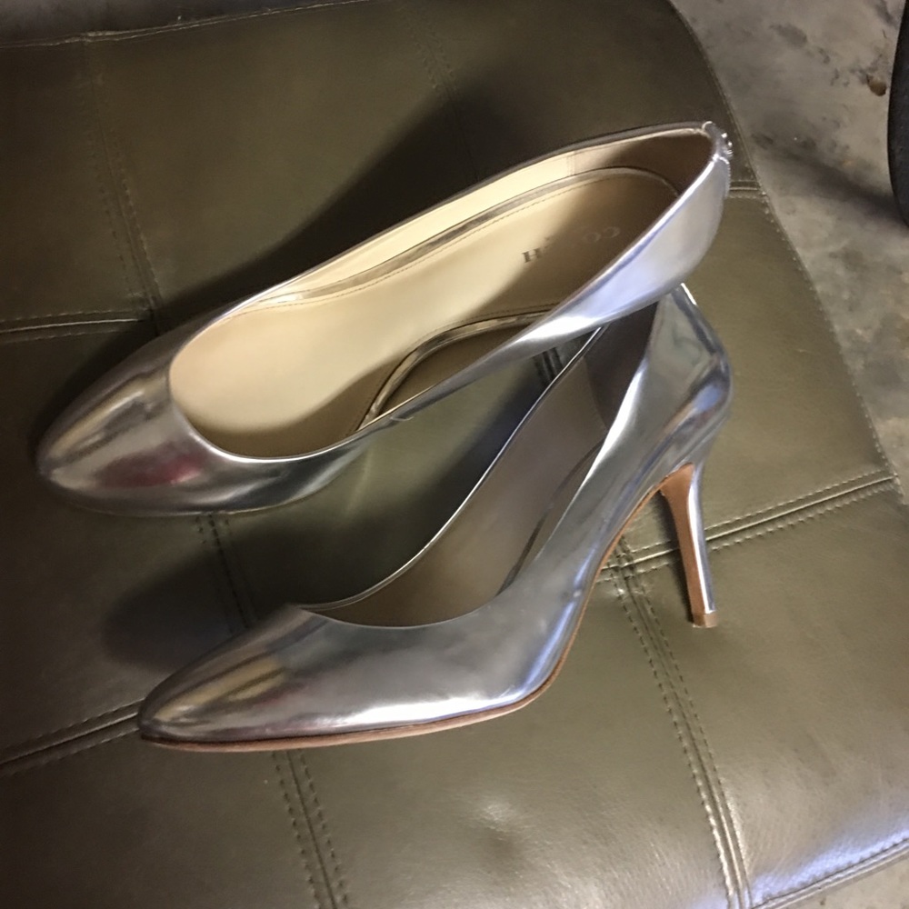 Coach sliver heels